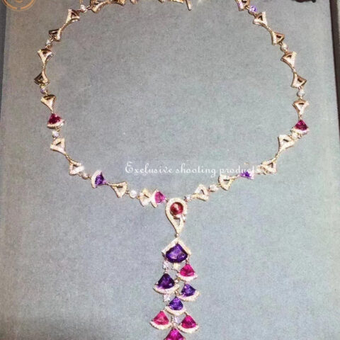 Bulgari 354075 Divas’ Dream Necklace Rose Gold Amethyst Rubellite and Diamonds 13