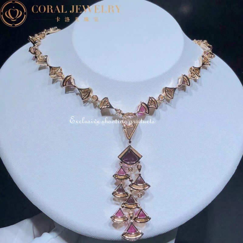 Bulgari 354075 Divas’ Dream Necklace Rose Gold Amethyst Rubellite and Diamonds 7