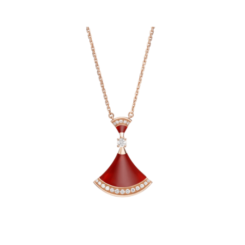 Bulgari Divas’ Dream 356437 Necklace Rose Gold Carnelian and Diamonds 1