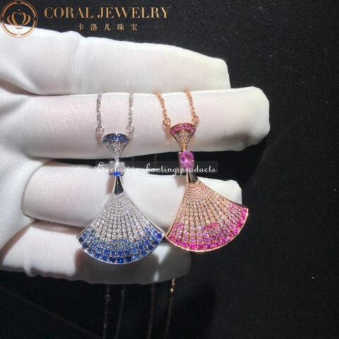 Bulgari Divas’ Dream 358114 Necklace Rose Gold Central and Sapphires and Diamonds 13