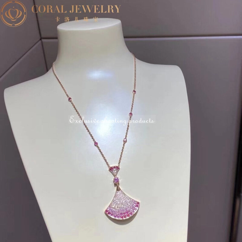 Bulgari Divas’ Dream 358114 Necklace Rose Gold Central and Sapphires and Diamonds 6