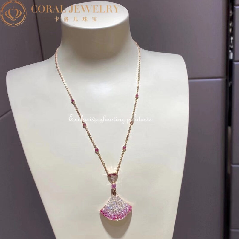 Bulgari Divas’ Dream 358114 Necklace Rose Gold Central and Sapphires and Diamonds 5