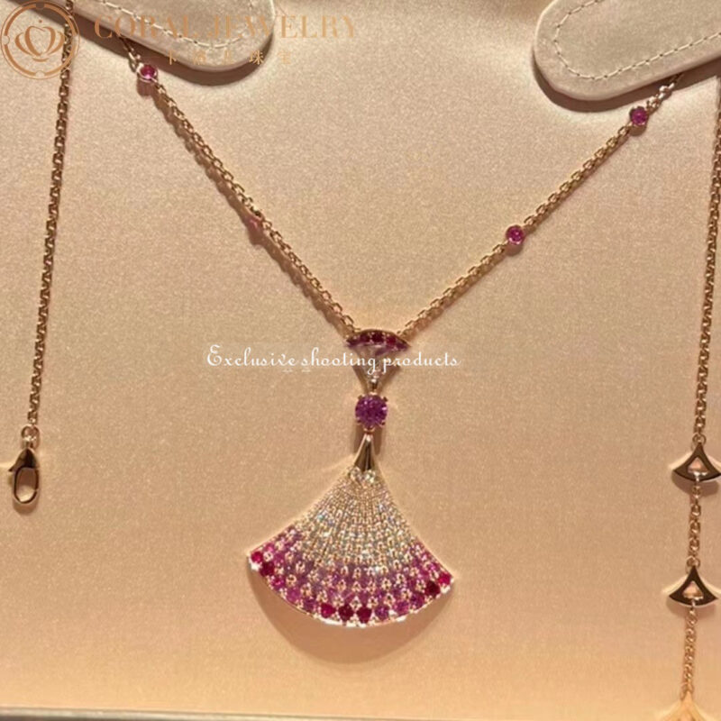 Bulgari Divas’ Dream 358114 Necklace Rose Gold Central and Sapphires and Diamonds 4