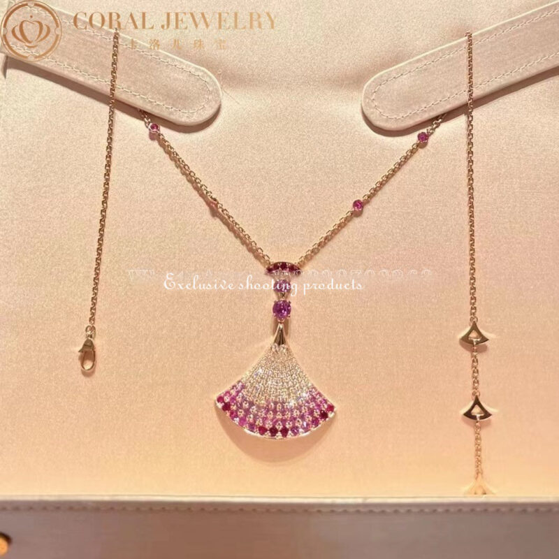 Bulgari Divas’ Dream 358114 Necklace Rose Gold Central and Sapphires and Diamonds 2
