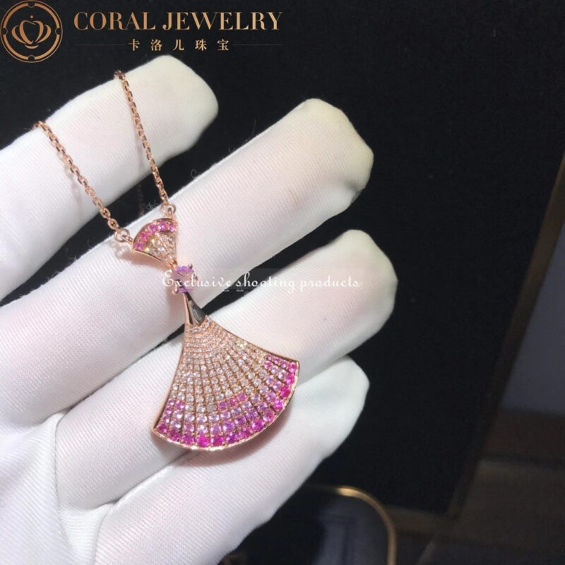 Bulgari Divas’ Dream 358114 Necklace Rose Gold Central and Sapphires and Diamonds 12