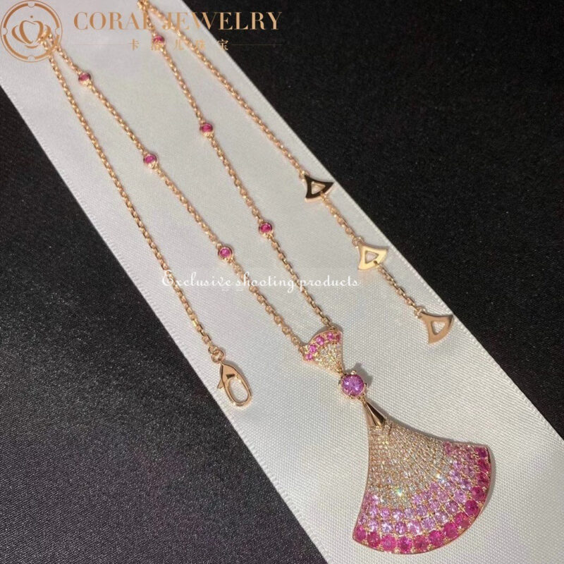 Bulgari Divas’ Dream 358114 Necklace Rose Gold Central and Sapphires and Diamonds 10
