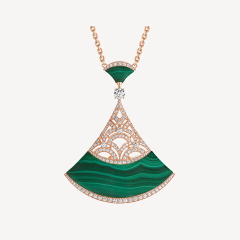 Bulgari Divas’ Dream 358222 Necklace Rose Gold Malachite and Diamonds 1