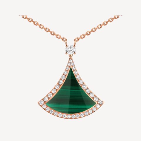 Bulgari Divas’ Dream 358893 Necklace Rose Gold Malachite and Diamonds 1