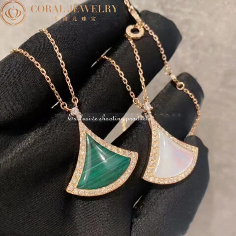 Bulgari Divas’ Dream 358893 Necklace Rose Gold Malachite and Diamonds 10
