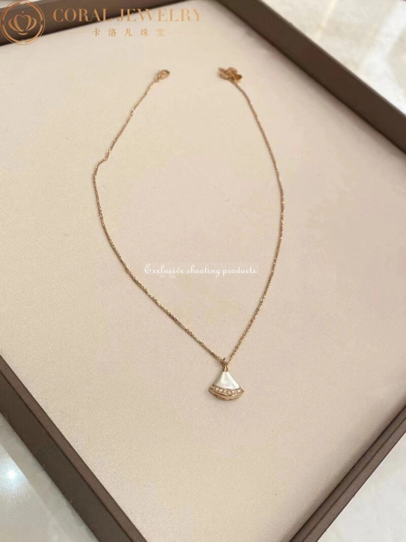 Bulgari Divas’ Dream 358365 Necklace Rose Gold Mother-of-pearl and Diamonds 6