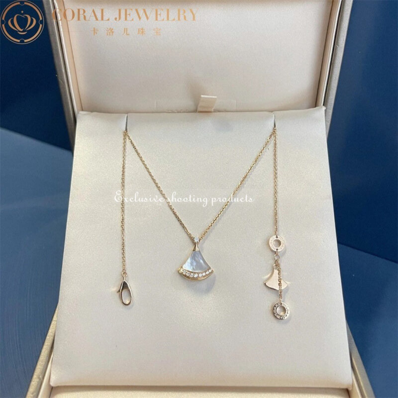 Bulgari Divas’ Dream 358365 Necklace Rose Gold Mother-of-pearl and Diamonds 11