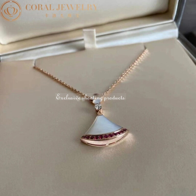 Bulgari Divas’ Dream 358122 Necklace Rose Gold Mother-of-pearl and Rubies 5