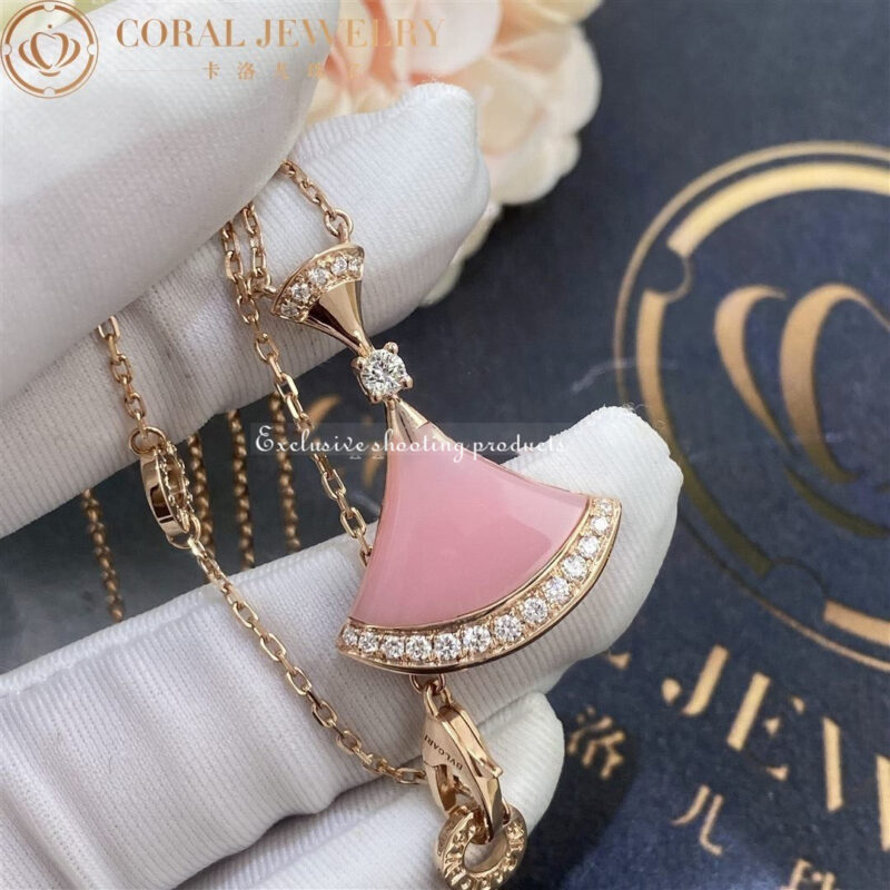 Bulgari Divas’ Dream 354340 Necklace Rose Gold Pink Opal and Diamonds 3