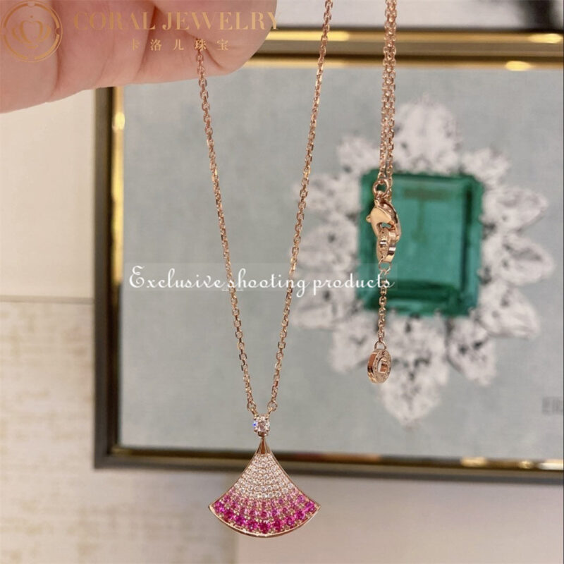 Bulgari Divas’ Dream 358436 Necklace Rose Gold Sapphires and Diamonds 6