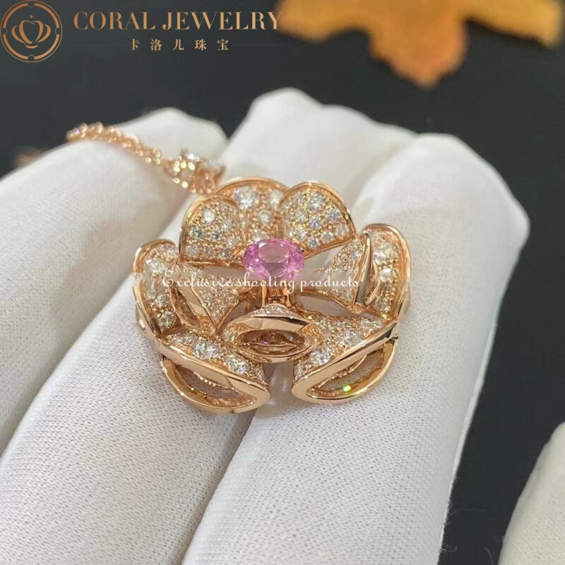 Bulgari Divas’ Dream 352628 Necklace Rose Gold Set Diamonds and Sapphire CL857523 7