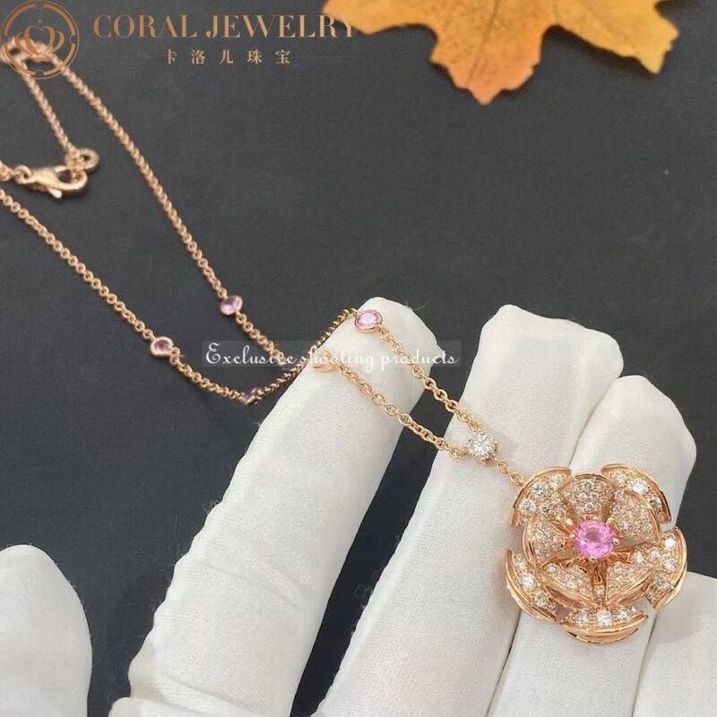 Bulgari Divas’ Dream 352628 Necklace Rose Gold Set Diamonds and Sapphire CL857523 5