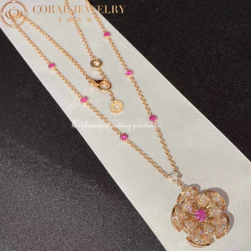 Bulgari Divas’ Dream 352628 Necklace Rose Gold Set Diamonds and Sapphire CL857523 4