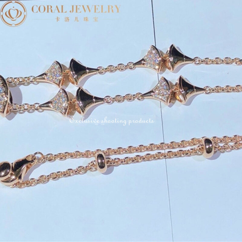 Bulgari Divas’ Dream CL856457 Necklace Rose Gold Set Diamonds Flower Necklace 7
