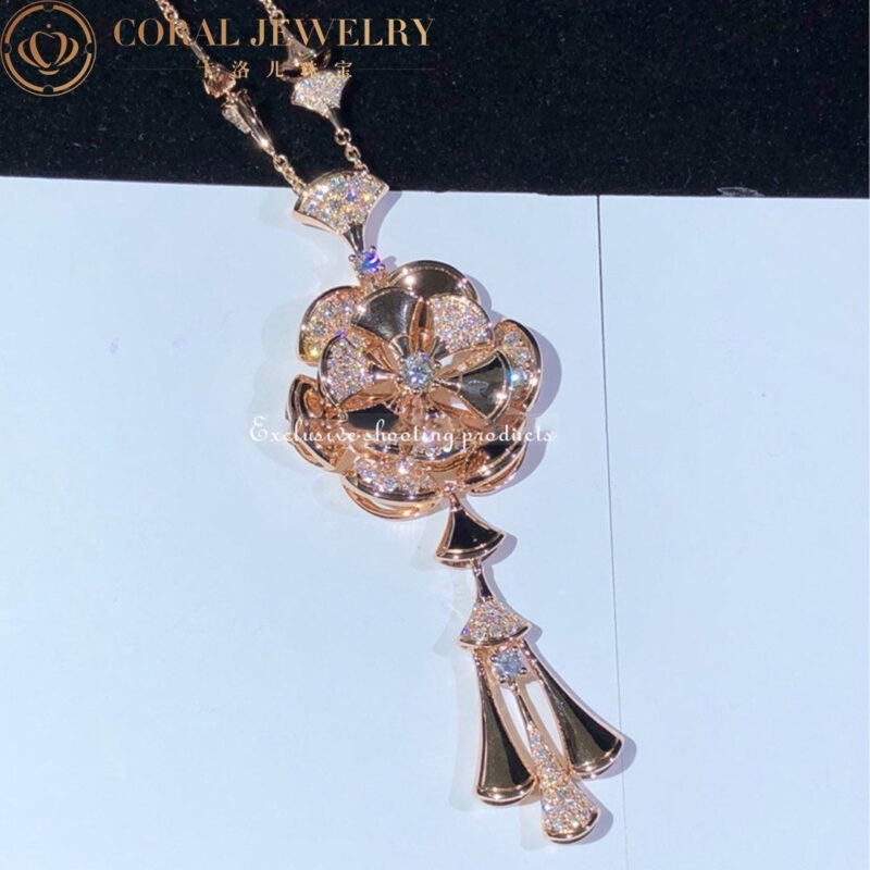 Bulgari Divas’ Dream CL856457 Necklace Rose Gold Set Diamonds Flower Necklace 6
