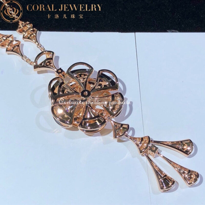 Bulgari Divas’ Dream CL856457 Necklace Rose Gold Set Diamonds Flower Necklace 4