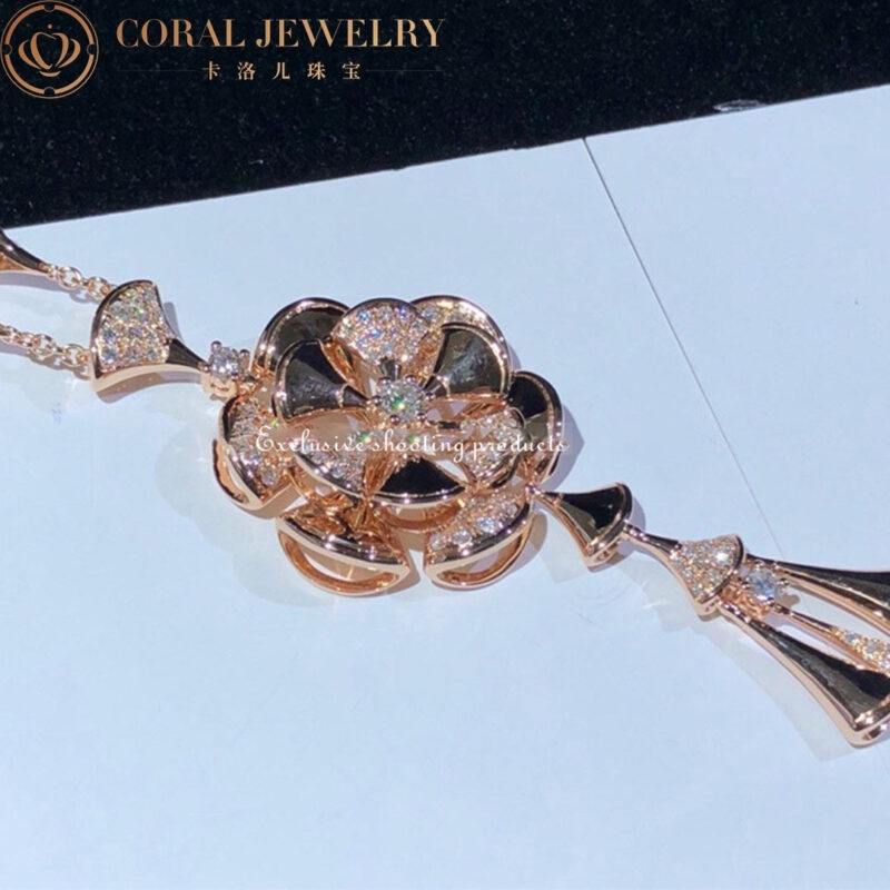 Bulgari Divas’ Dream CL856457 Necklace Rose Gold Set Diamonds Flower Necklace 3