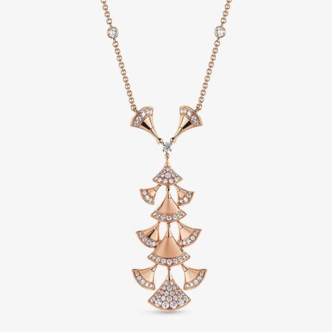 Bulgari Divas’ Dream CL857569 Necklace Rose Gold Set Diamonds Necklace 1