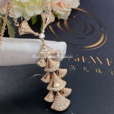 Bulgari Divas’ Dream CL857569 Necklace Rose Gold Set Diamonds Necklace 8