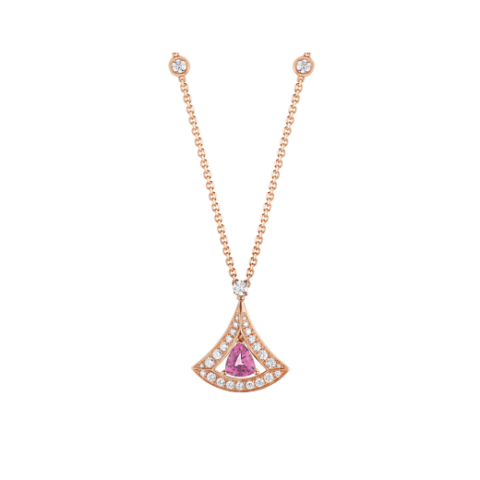 Bulgari Divas’ 354366 Dream Necklace Rose Gold Set Pink Tourmaline and Diamonds 1