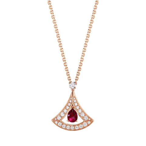 Bulgari Divas’ Dream 354366-1 Necklace Rose Gold Set Ruby and Diamonds 1