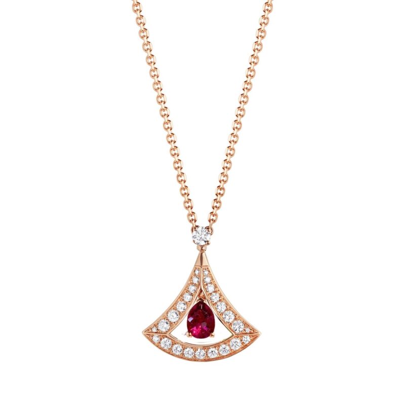 Bulgari Divas’ Dream 354366-1 Necklace Rose Gold Set Ruby and Diamonds 1