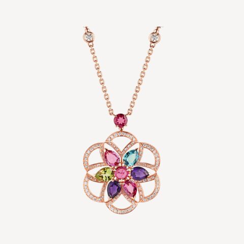 Bulgari Divas’ Dream 355617 Necklace Rose Gold Set with Coloured Gemstones and Pavé Diamonds 1
