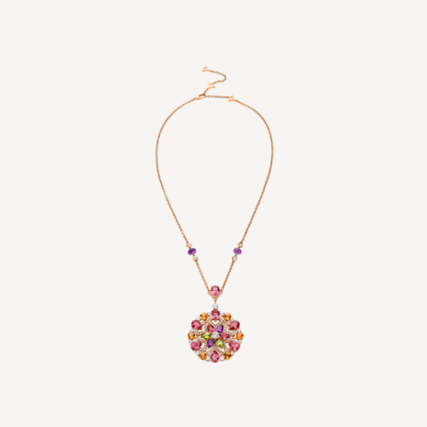 Bulgari Divas’ Dream 355907 Necklace Rose Gold Set with Coloured Gemstones and Pavé Diamonds 1
