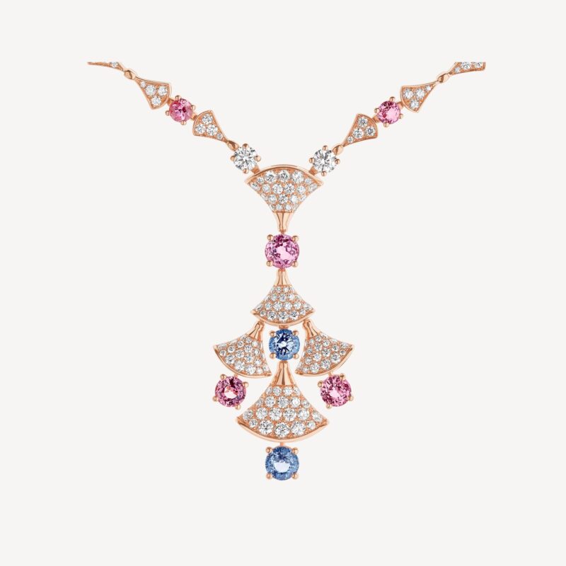 bulgari divas dream necklace rose gold spinel and diamonds ref 357942 coral 1