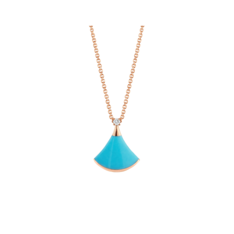 Bulgari Divas’ Dream 350584 Necklace Rose Gold Turquoise and Diamonds 1