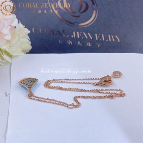 Bulgari Divas’ Dream 350584 Necklace Rose Gold Turquoise and Diamonds 6