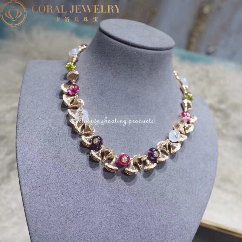Bulgari Divas’ Dream 348355 Necklace Rose Gold with Diamonds and Gemstones 10
