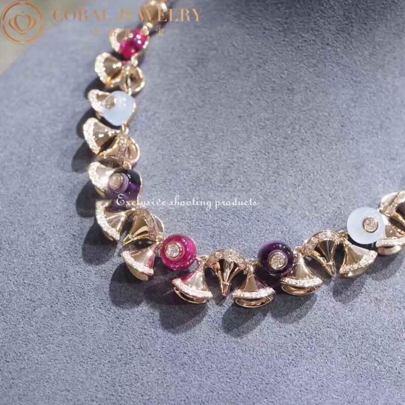 Bulgari Divas’ Dream 348355 Necklace Rose Gold with Diamonds and Gemstones 9