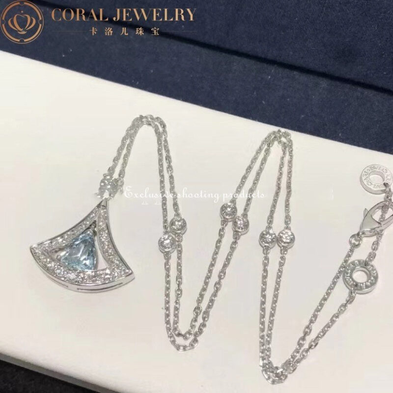 Bulgari Divas’ Dream 354052 Necklace White Gold Set Aquamarines and Diamonds 6