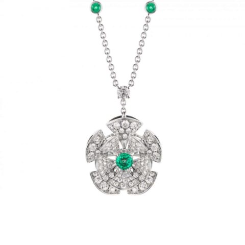Bulgari Divas’ Dream 352626 Necklace White Gold Set Emeralds and Diamonds 1