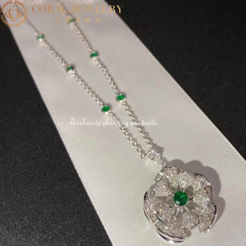 Bulgari Divas’ Dream 352626 Necklace White Gold Set Emeralds and Diamonds 3