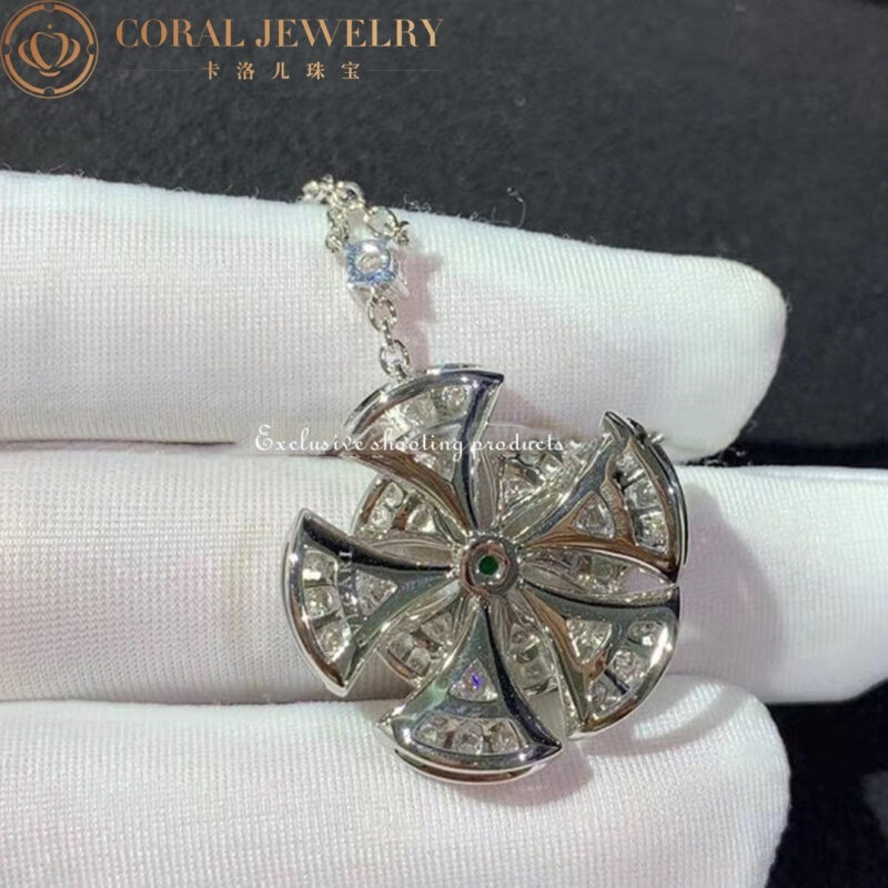 Bulgari Divas’ Dream 352626 Necklace White Gold Set Emeralds and Diamonds 5