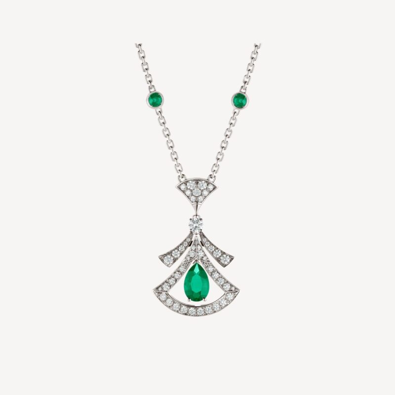 Bulgari Divas’ Dream 356955 Necklace White Gold Set Emeralds and Diamonds 1