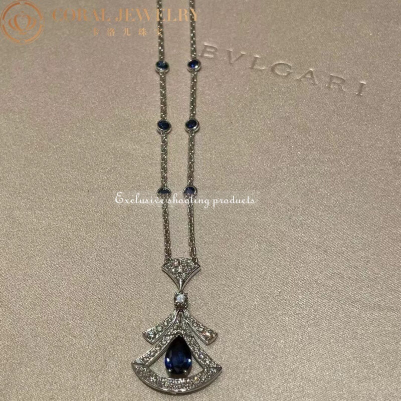 Bulgari Divas’ 357325 Dream Necklace White Gold Set Sapphires and Diamonds 4