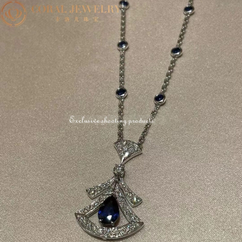 Bulgari Divas’ 357325 Dream Necklace White Gold Set Sapphires and Diamonds 3