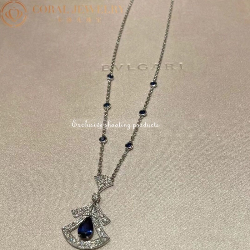 Bulgari Divas’ 357325 Dream Necklace White Gold Set Sapphires and Diamonds 2