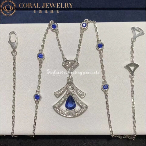 Bulgari Divas’ 357325 Dream Necklace White Gold Set Sapphires and Diamonds 11