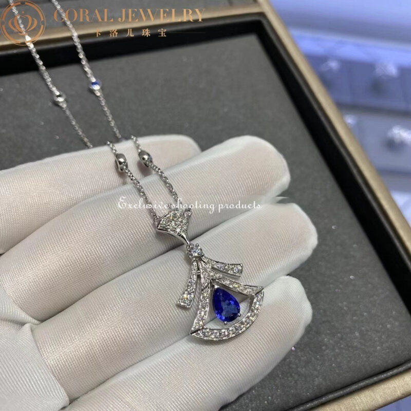 Bulgari Divas’ 357325 Dream Necklace White Gold Set Sapphires and Diamonds 8