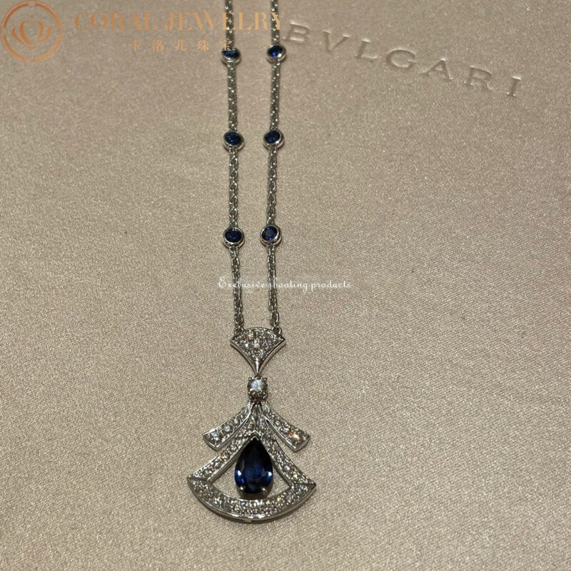 Bulgari Divas’ 357325 Dream Necklace White Gold Set Sapphires and Diamonds 5