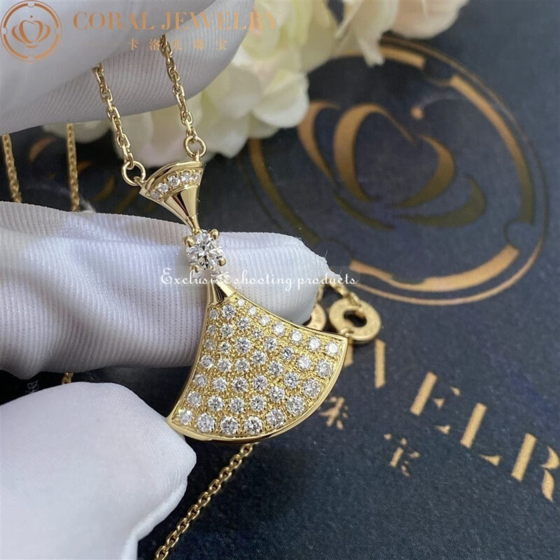 Bulgari Divas’ Dream 358121 Necklace Yellow Gold Set Diamonds 5