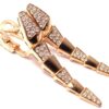 Bulgari Serpenti Rose Gold Earrings Partial Diamond Pave Drop Earrings 4